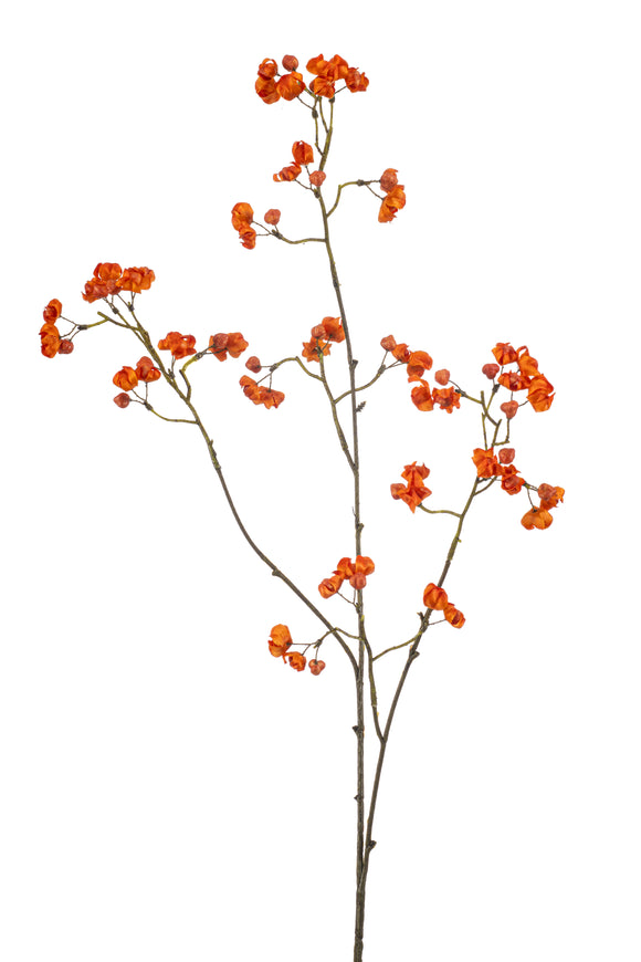 Artificial spindle shrub - 1 branch - Orange