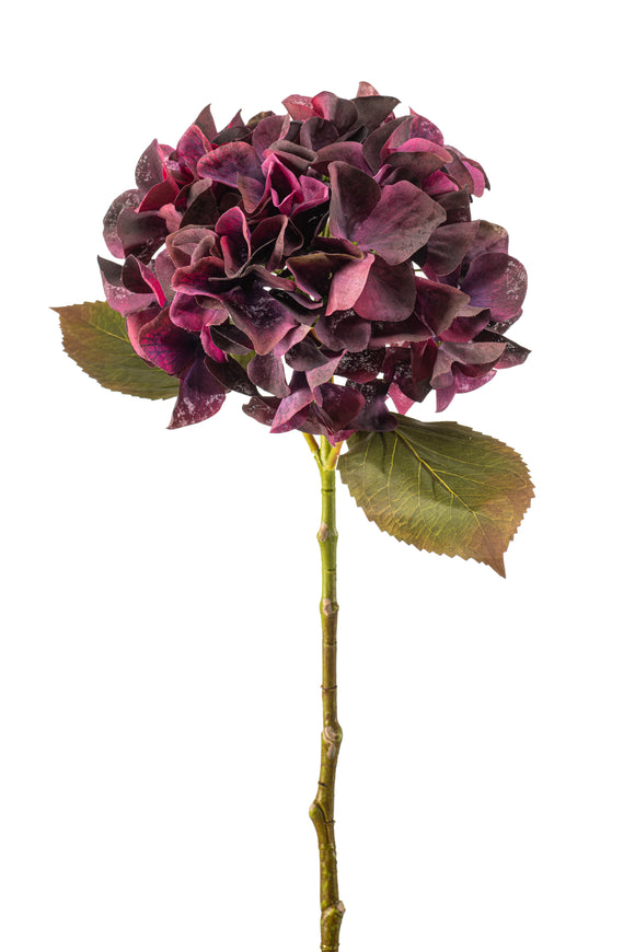Artificial Hydrangea - 1 Head - Bordeaux