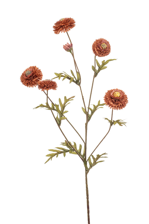 Artificial Tagetes - 1 Stem - Coral