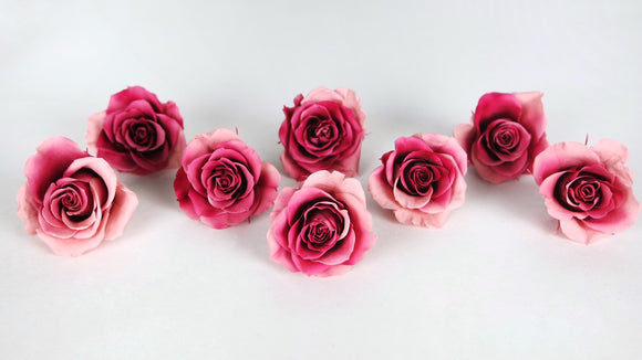 Roses preserved Grandeur Small Earth Matters - 8 heads - Pink ruby 182