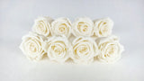 Roses stabilisées Kiara 5 cm - 8 têtes - Pearl white