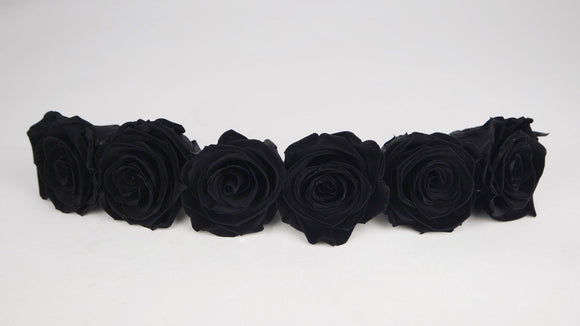 Preserved roses Kiara  6 cm - 6 rose heads - Black beauty