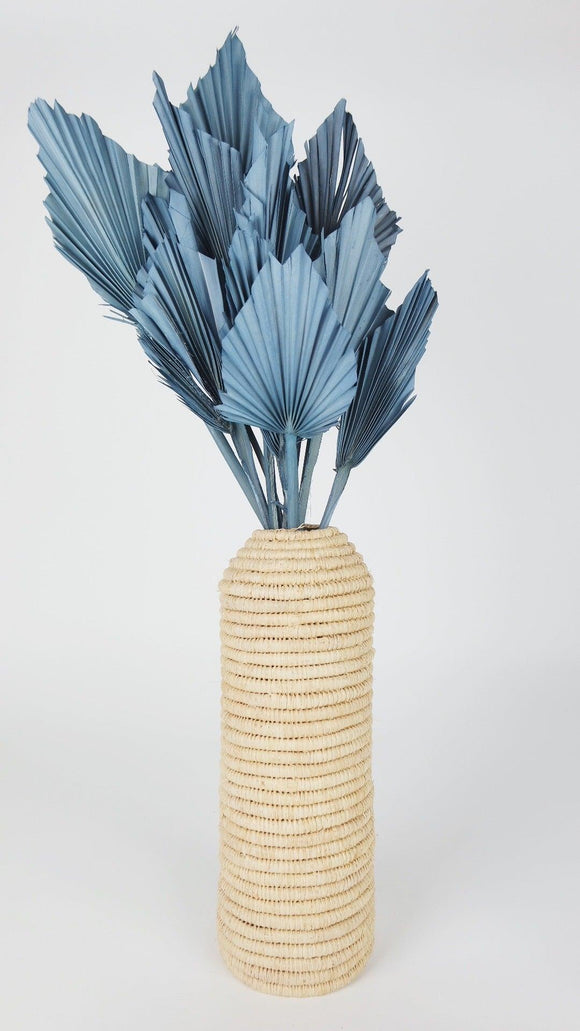 Dried Palm spear M - 10 stems - Blue grey