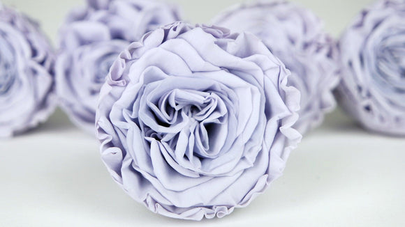 Roses stabilisées romantiques 5 cm - 6 têtes - Lavande